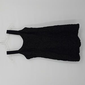 Eileen Fisher Womens Black Sleeveless Crinkle Silk Dress Size XS